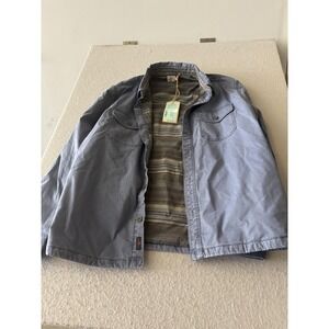 Faherty CPO Shirt Jacket Mens 2XL Blue Lined Canvas Button Front